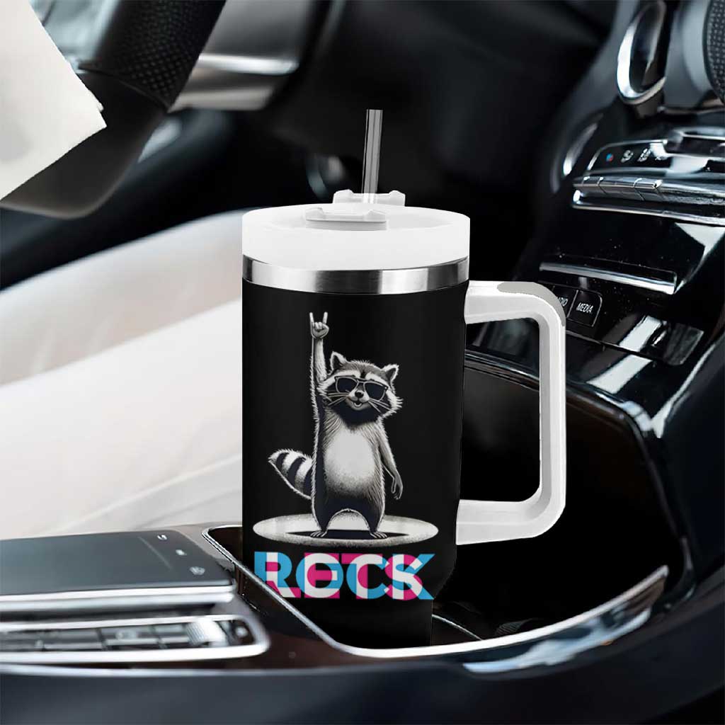 Retro Raccoon Rock Music Tumbler With Handle