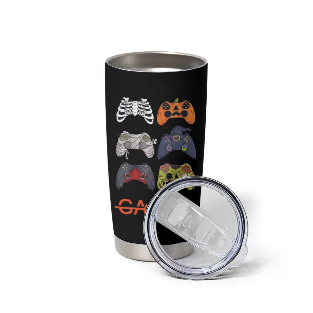 Funny Halloween Skeleton Zombie Gaming Controller Tumbler Cup Gamer Gaming Gift for Son Boy Teen - Wonder Print Shop