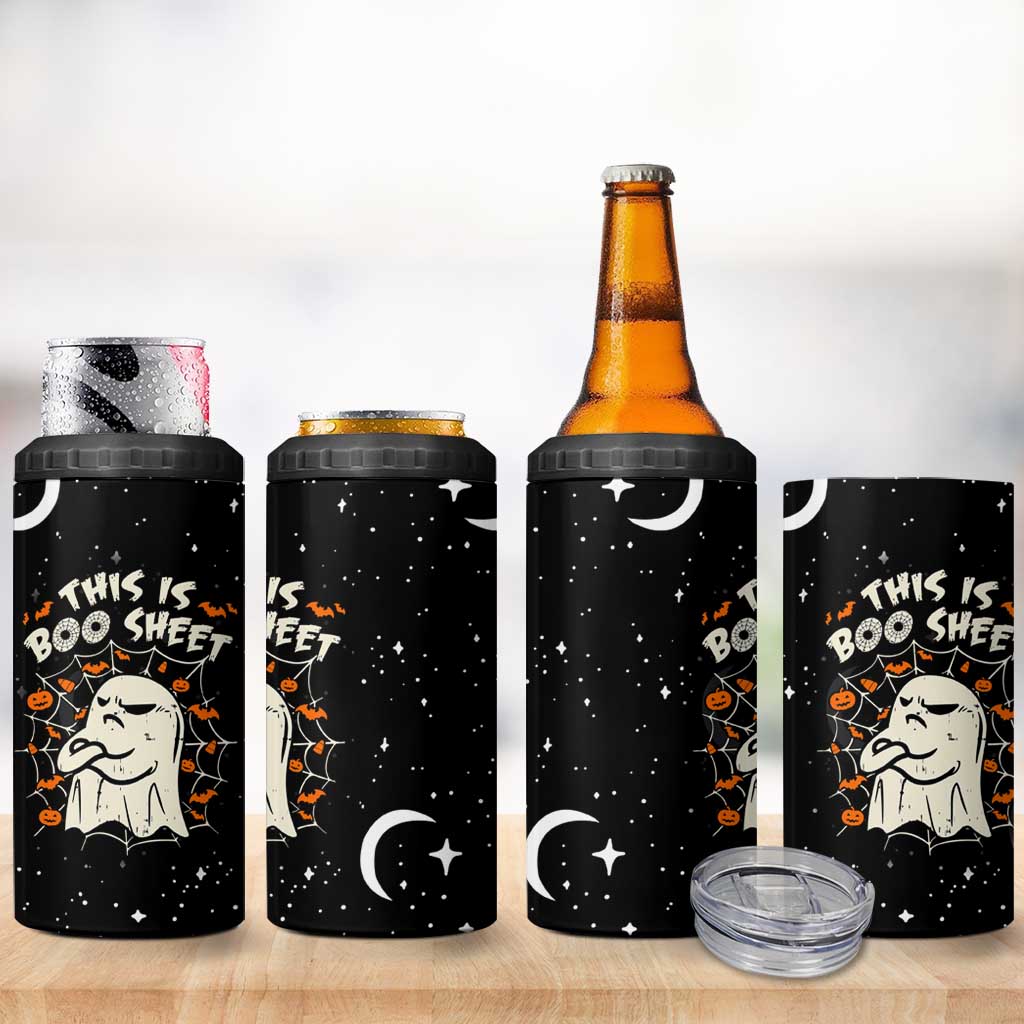 This Is Boo Sheet Cute Ghost 4 in 1 Can Cooler Tumbler Funny Halloween Costume - Wonder Print Shop