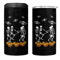 Dancing Skeletons 4 in 1 Can Cooler Tumbler Funny Retro Halloween