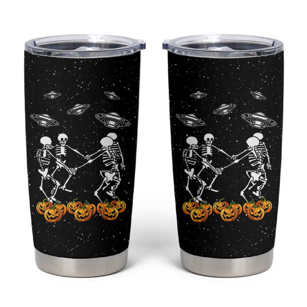 Dancing Skeletons Tumbler Cup Funny Retro Halloween