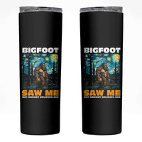Funny Bigfoot Gifts Skinny Tumbler Retro Sasquatch Starry Night Van Gogh Sky Painting