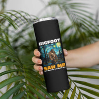 Funny Bigfoot Gifts Skinny Tumbler Retro Sasquatch Starry Night Van Gogh Sky Painting