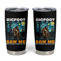 Funny Bigfoot Gifts Tumbler Cup Retro Sasquatch Starry Night Van Gogh Sky Painting