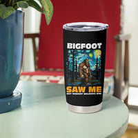 Funny Bigfoot Gifts Tumbler Cup Retro Sasquatch Starry Night Van Gogh Sky Painting