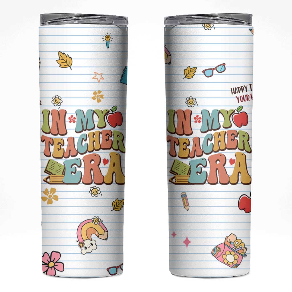 Teachers Skinny Tumbler In My Teacher Era Preschool Kindergarten Teaching Life - Wonder Print Shop