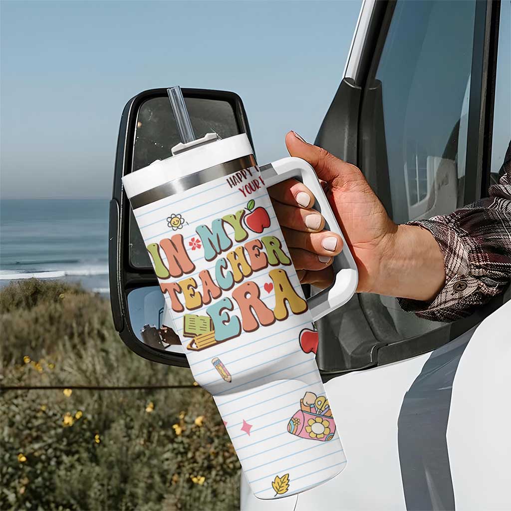 Teachers Tumbler With Handle In My Teacher Era Preschool Kindergarten Teaching Life - Wonder Print Shop