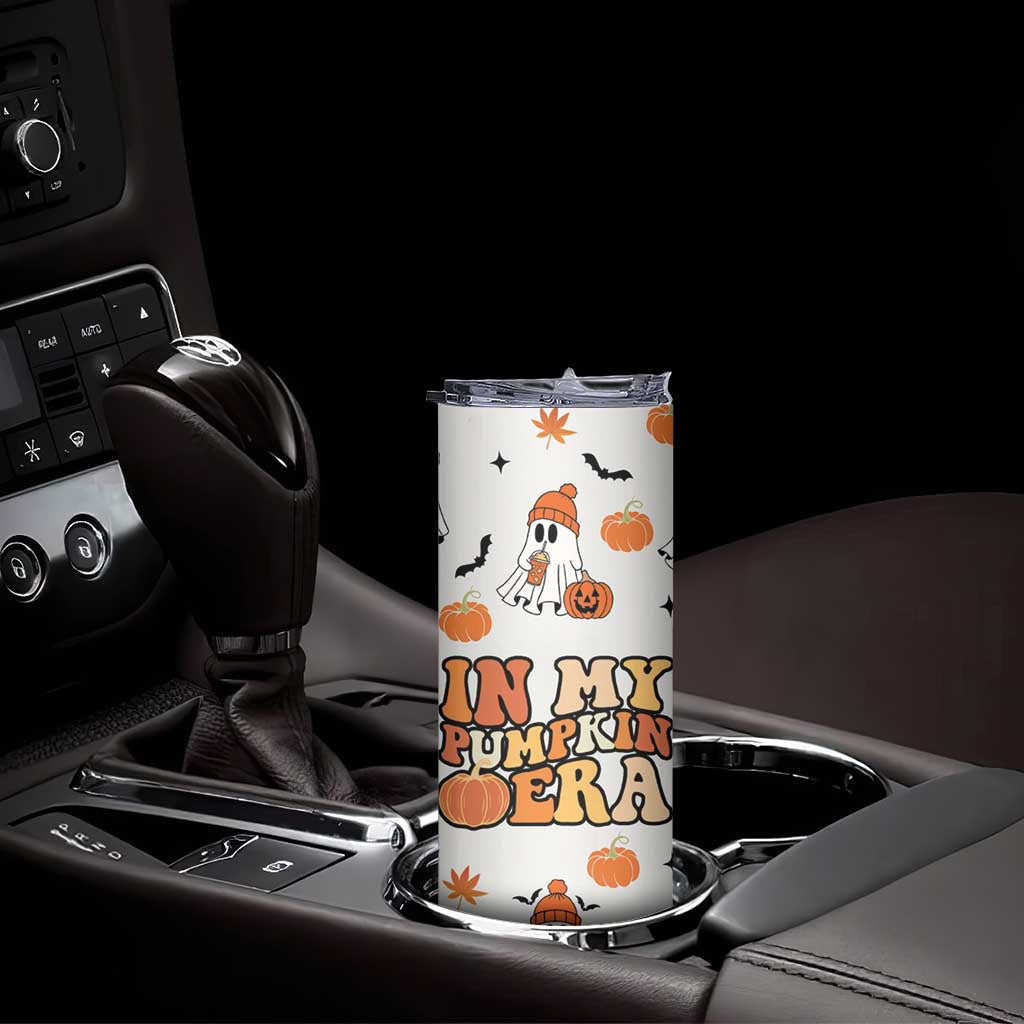 ute Ghost Fall Coffee Skinny Tumbler In My Pumpkin Era Retro Funny Fall Vibes Thanksgiving Halloween - Wonder Print Shop