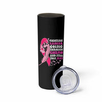 Funny Breast Cancer Skinny Tumbler Pink Ribbon American Flag Fighting Cancer Still Sexy