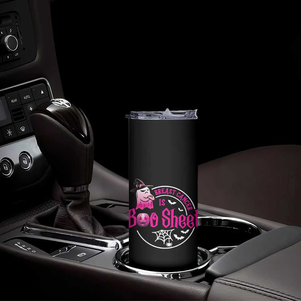 Cute Ghost Halloween Breast Cancer Awareness Skinny Tumbler Breast Cancer Is Boo Sheet - Wonder Print Shop