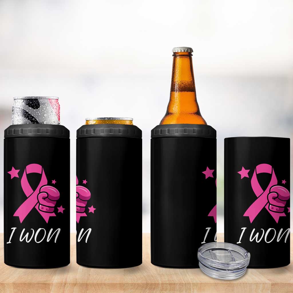 Breast Cancer Awareness 4 in 1 Can Cooler Tumbler Pink Ribbon Support The Fighters - Wonder Print Shop