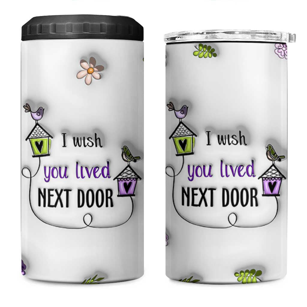 I Wish We Lived Closer 4 in 1 Can Cooler Tumbler Long Distance Relationship Friendship Gifts For Sister Best Friend Bestie