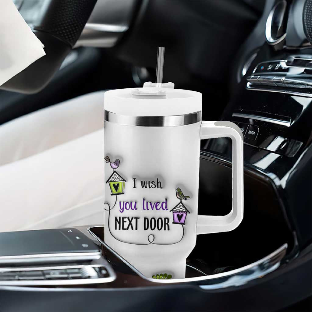 I Wish We Lived Closer Tumbler With Handle Long Distance Relationship Friendship Gifts For Sister Best Friend Bestie
