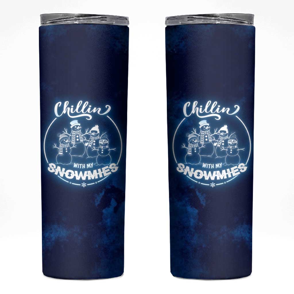 Funny Christmas Skinny Tumbler Snowman Chillin With My Snowmies - Wonder Print Shop
