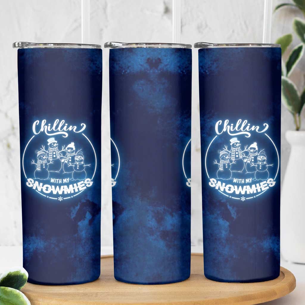 Funny Christmas Skinny Tumbler Snowman Chillin With My Snowmies - Wonder Print Shop