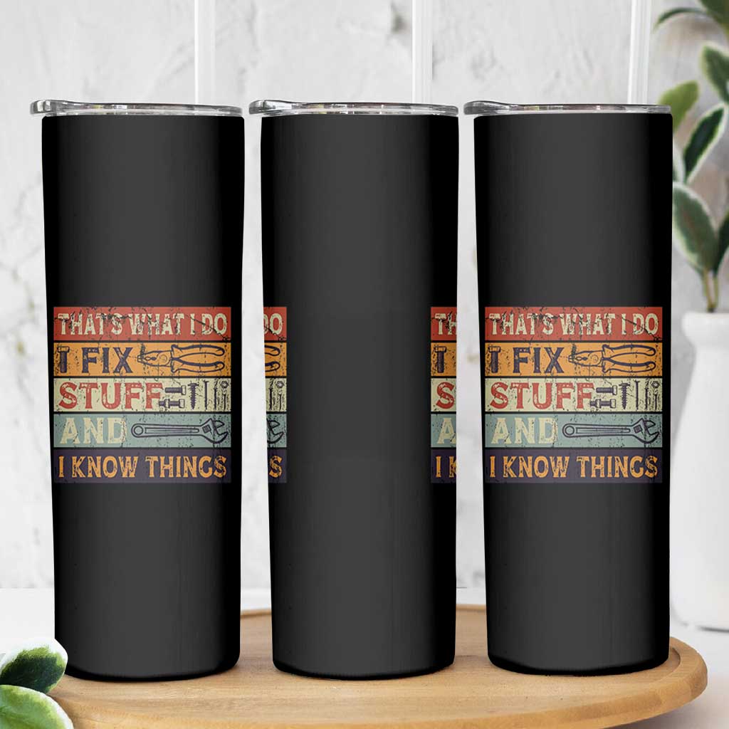 Funny Dad Skinny Tumbler Grandpa Mechanic Handyman Step Dad Fathers Day Gift Retro