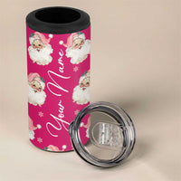 Personalized Christmas 4 in 1 Can Cooler Tumbler Custom Name Pink Santa Claus Retro Xmas Gifts - Wonder Print Shop