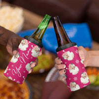 Personalized Christmas 4 in 1 Can Cooler Tumbler Custom Name Pink Santa Claus Retro Xmas Gifts - Wonder Print Shop