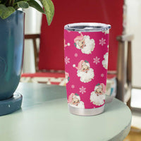 Personalized Christmas Tumbler Cup Custom Name Pink Santa Claus Retro Xmas Gifts - Wonder Print Shop