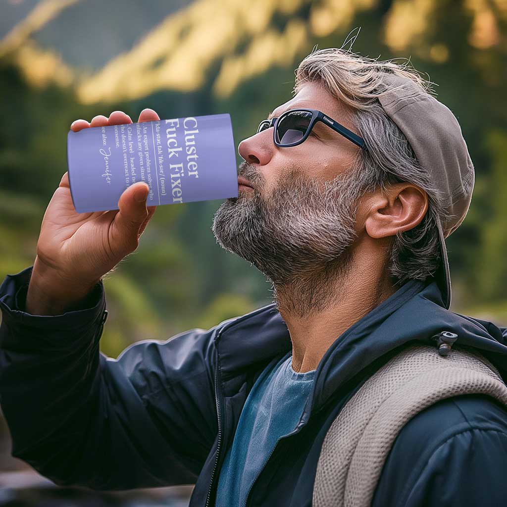 Personalized Coworker 4 in 1 Can Cooler Tumbler Custom Name  Cluster Fuck An Expert Problem Solver Christmas Gift Purple - Wonder Print Shop