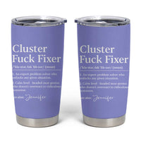 Personalized Coworker Tumbler Cup Custom Name  Cluster Fuck An Expert Problem Solver Christmas Gift Purple - Wonder Print Shop