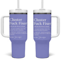 Personalized Coworker Tumbler With Handle Custom Name  Cluster Fuck An Expert Problem Solver Christmas Gift Purple - Wonder Print Shop
