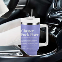 Personalized Coworker Tumbler With Handle Custom Name  Cluster Fuck An Expert Problem Solver Christmas Gift Purple - Wonder Print Shop