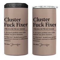 Personalized Coworker 4 in 1 Can Cooler Tumbler Custom Name  Cluster Fuck An Expert Problem Solver Christmas Gift Brown - Wonder Print Shop