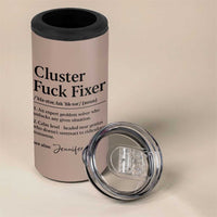 Personalized Coworker 4 in 1 Can Cooler Tumbler Custom Name  Cluster Fuck An Expert Problem Solver Christmas Gift Brown - Wonder Print Shop