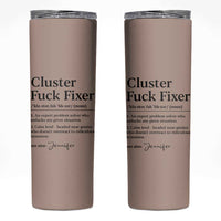 Personalized Coworker Skinny Tumbler Custom Name  Cluster Fuck An Expert Problem Solver Christmas Gift Brown - Wonder Print Shop