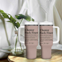 Personalized Coworker Tumbler With Handle Custom Name  Cluster Fuck An Expert Problem Solver Christmas Gift Brown - Wonder Print Shop