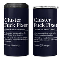 Personalized Coworker 4 in 1 Can Cooler Tumbler Custom Name  Cluster Fuck An Expert Problem Solver Christmas Gift Navy - Wonder Print Shop