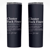 Personalized Coworker Skinny Tumbler Custom Name  Cluster Fuck An Expert Problem Solver Christmas Gift Navy - Wonder Print Shop