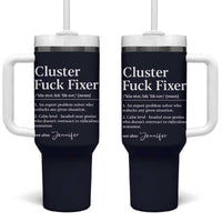 Personalized Coworker Tumbler With Handle Custom Name  Cluster Fuck An Expert Problem Solver Christmas Gift Navy - Wonder Print Shop
