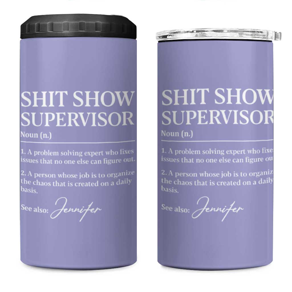 Boss Gifts 4 in 1 Can Cooler Tumbler Shit Show Supervisor for Boss Team Manger Director Thank You Purple - Wonder Print Shop