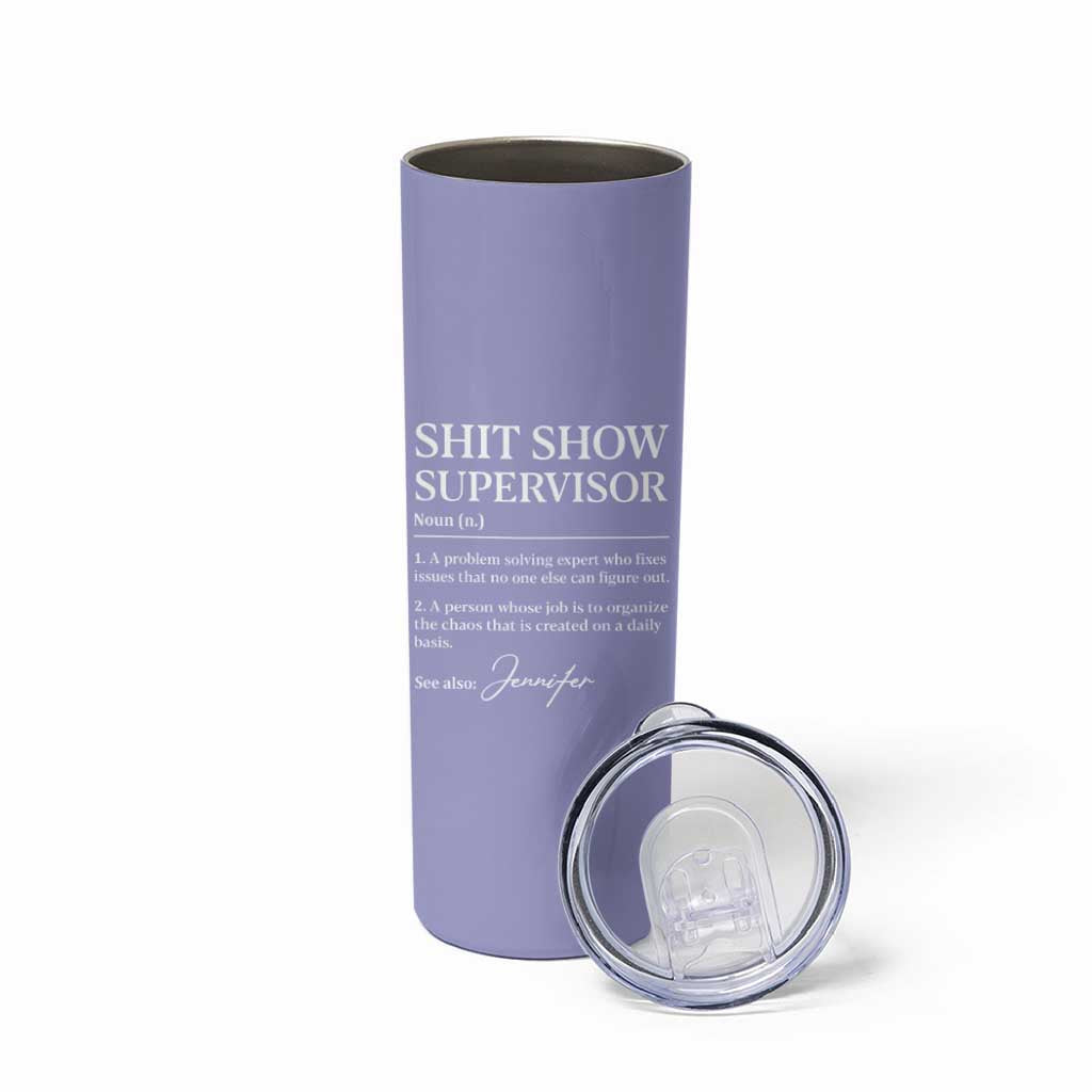 Boss Gifts Skinny Tumbler Shit Show Supervisor for Boss Team Manger Director Thank You Purple - Wonder Print Shop