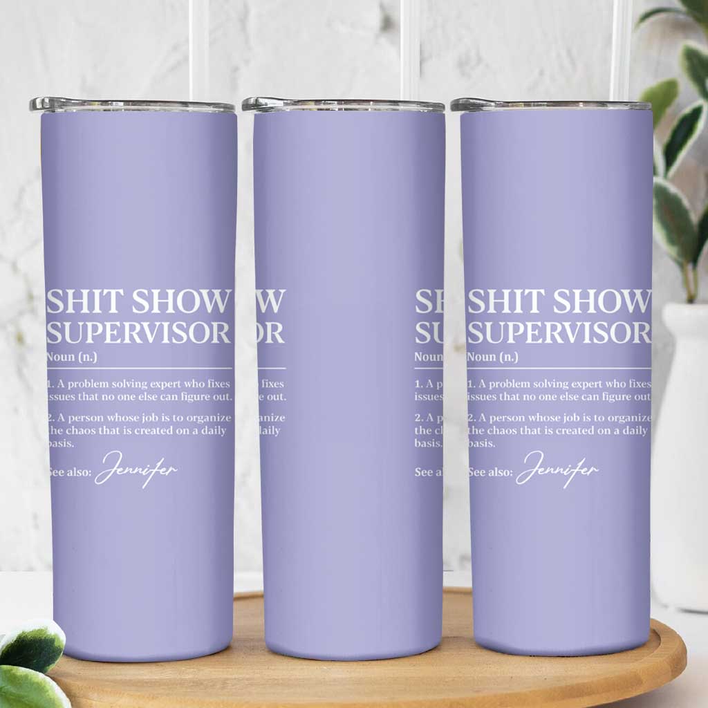 Boss Gifts Skinny Tumbler Shit Show Supervisor for Boss Team Manger Director Thank You Purple - Wonder Print Shop
