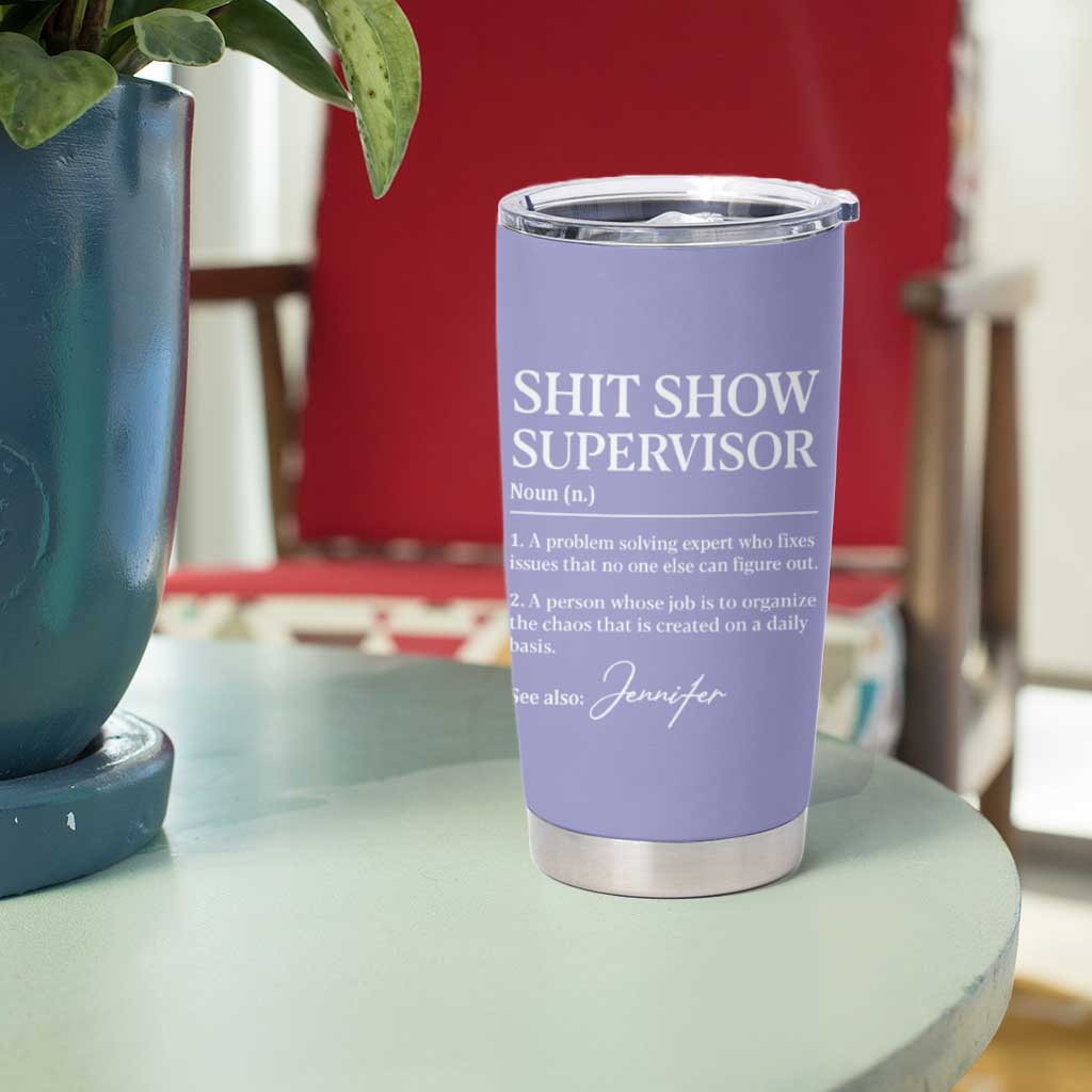 Boss Gifts Tumbler Cup Shit Show Supervisor for Boss Team Manger Director Thank You Purple - Wonder Print Shop