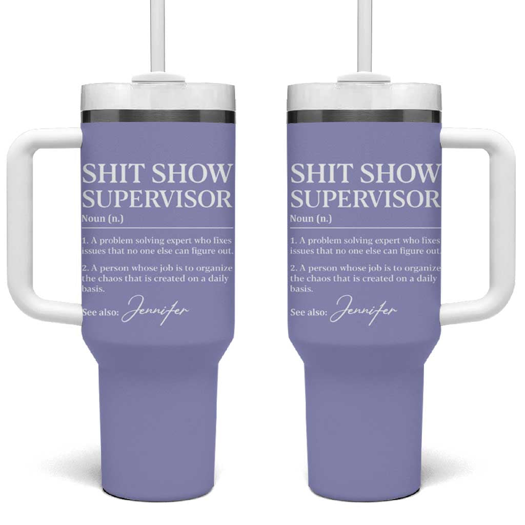 Boss Gifts Tumbler With Handle Shit Show Supervisor for Boss Team Manger Director Thank You Purple - Wonder Print Shop