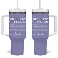Boss Gifts Tumbler With Handle Shit Show Supervisor for Boss Team Manger Director Thank You Purple - Wonder Print Shop