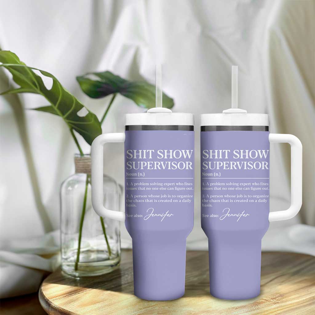 Boss Gifts Tumbler With Handle Shit Show Supervisor for Boss Team Manger Director Thank You Purple - Wonder Print Shop