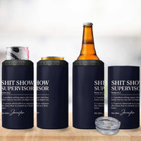Boss Gifts 4 in 1 Can Cooler Tumbler Shit Show Supervisor for Boss Team Manger Director Thank You Navy - Wonder Print Shop