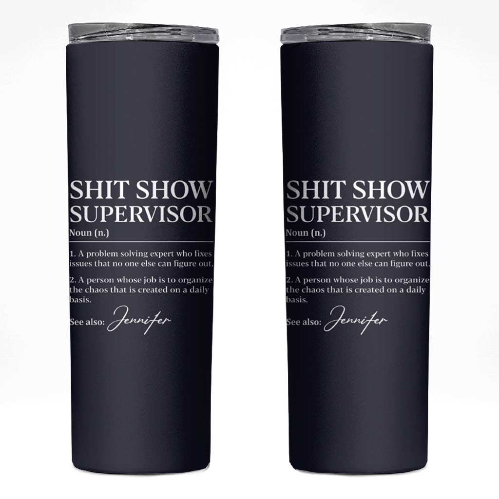 Boss Gifts Skinny Tumbler Shit Show Supervisor for Boss Team Manger Director Thank You Navy - Wonder Print Shop