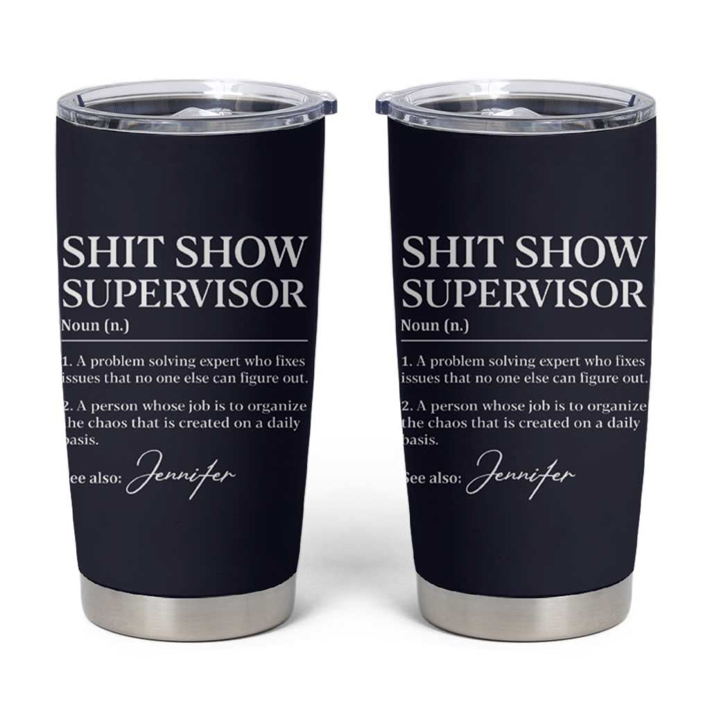 Boss Gifts Tumbler Cup Shit Show Supervisor for Boss Team Manger Director Thank You Navy - Wonder Print Shop