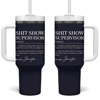 Boss Gifts Tumbler With Handle Shit Show Supervisor for Boss Team Manger Director Thank You Navy - Wonder Print Shop