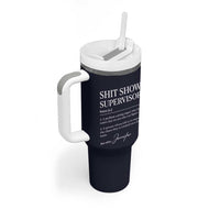 Boss Gifts Tumbler With Handle Shit Show Supervisor for Boss Team Manger Director Thank You Navy - Wonder Print Shop
