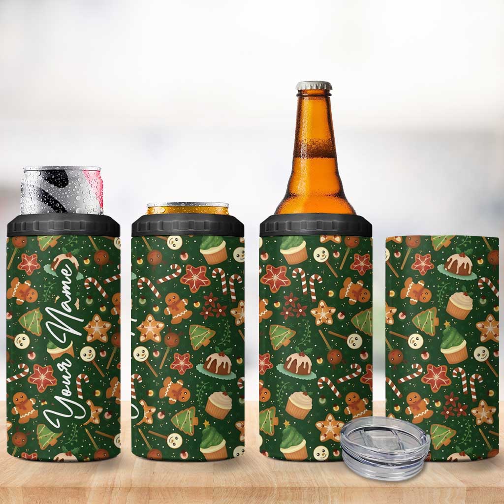 Personalized Christmas 4 in 1 Can Cooler Tumbler Custom Name Car Cup Holder Xmas Gifts - Wonder Print Shop