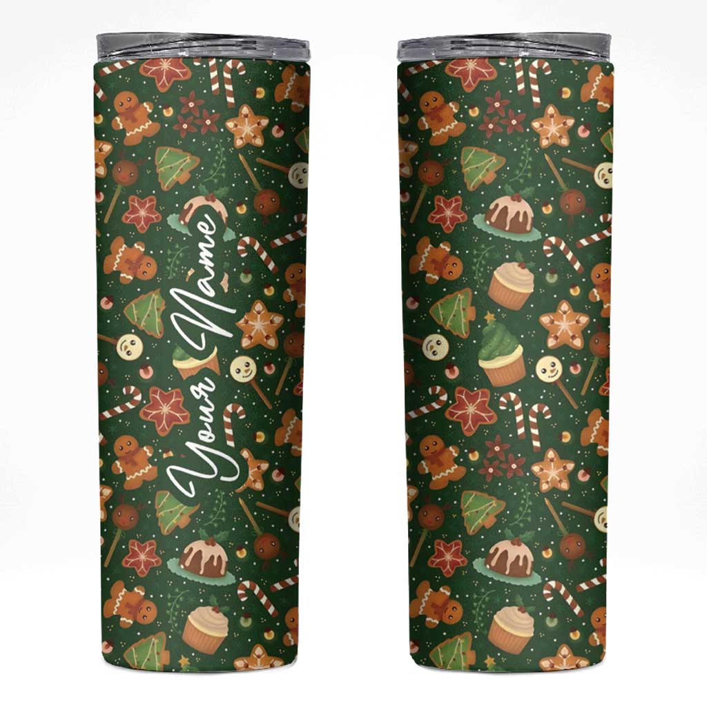Personalized Christmas Skinny Tumbler Custom Name Car Cup Holder Xmas Gifts - Wonder Print Shop