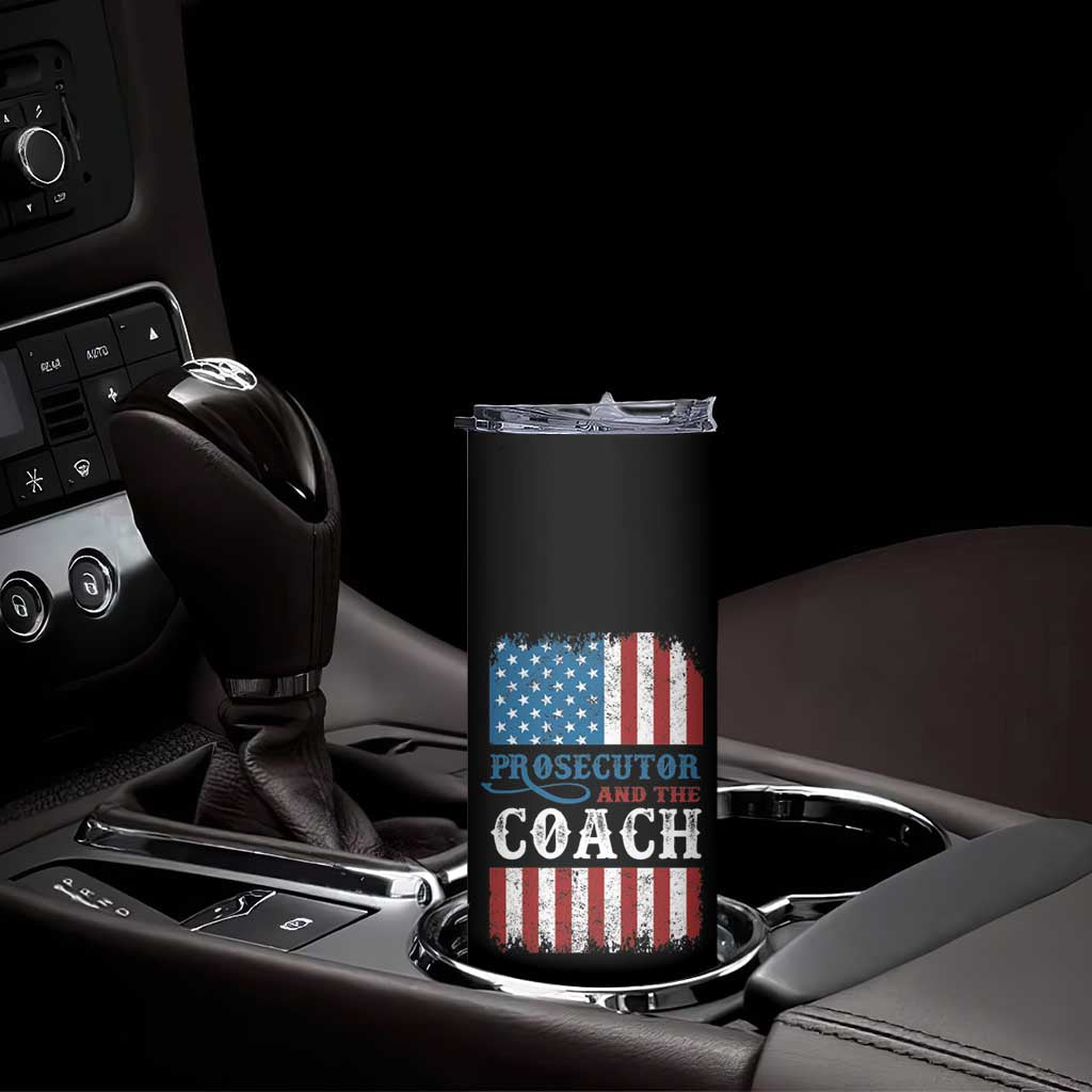 Harris Walz Skinny Tumbler Prosecutor And The Coach 2024 Vintage American Flag - Wonder Print Shop