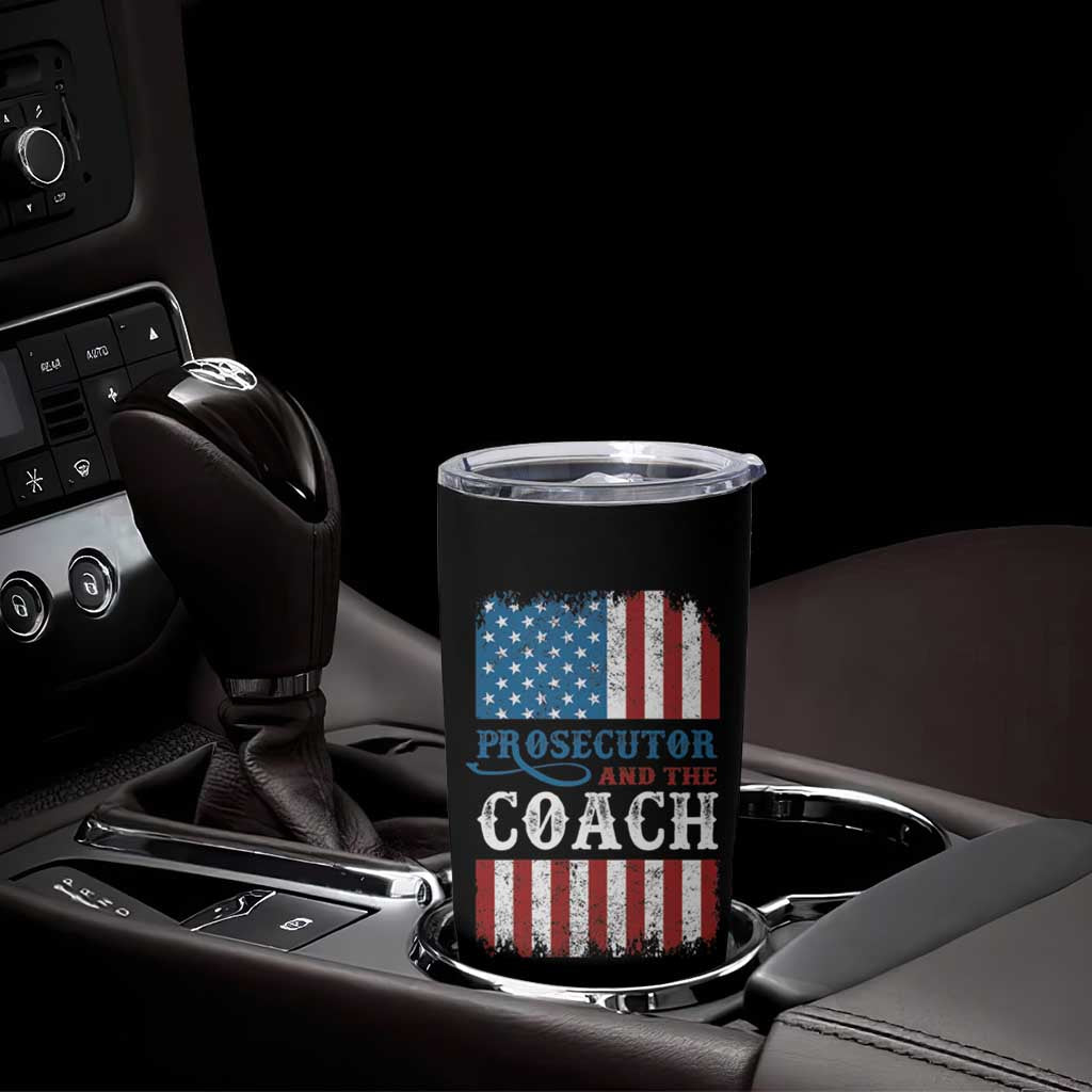 Harris Walz Tumbler Cup Prosecutor And The Coach 2024 Vintage American Flag - Wonder Print Shop